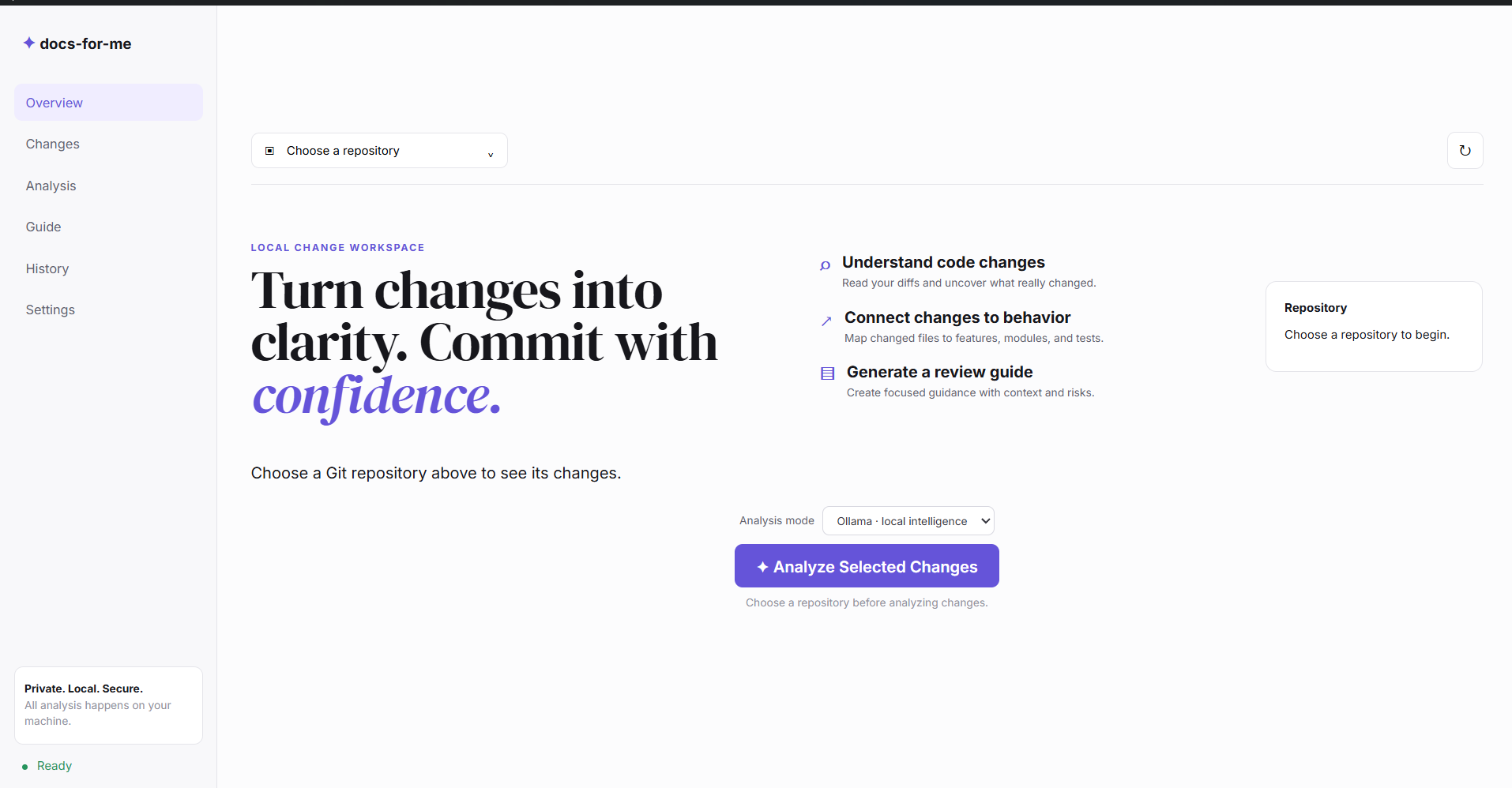 docs-for-me interface